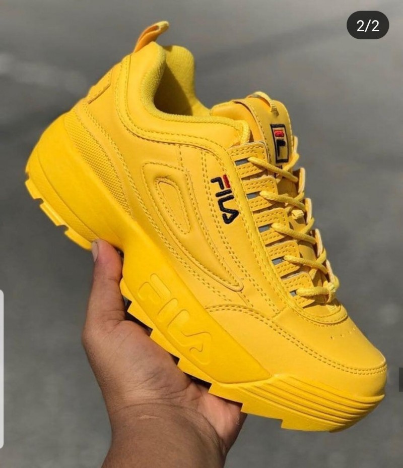 fila disruptor mens yellow