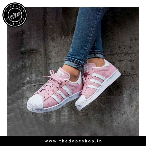 adidas superstar pink suede