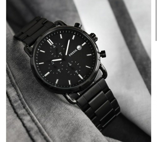 fossil commuter black