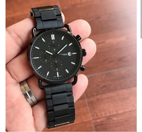 fossil commuter black