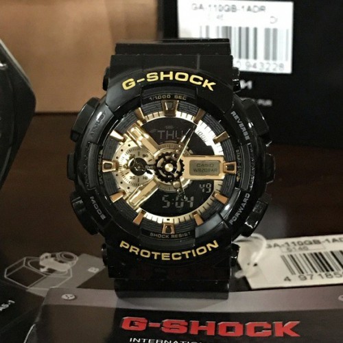 gshock black and gold watch