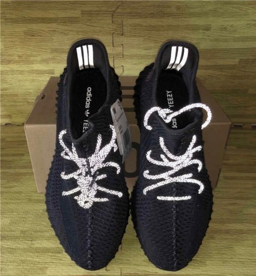 yeezy black static laces