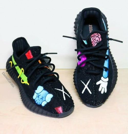 kaws laced yeezys