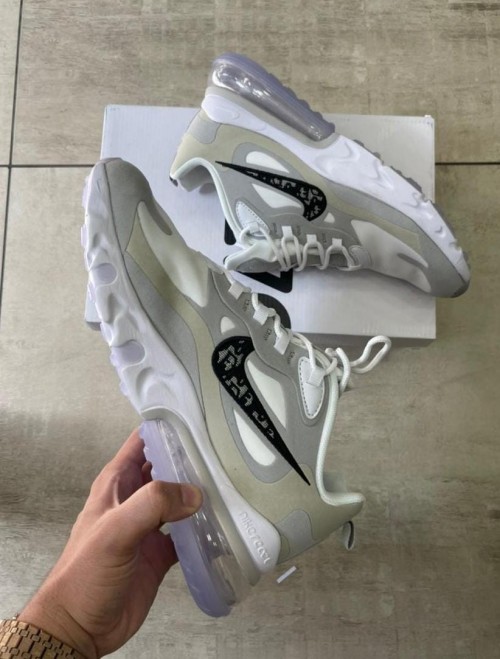 2020 Nike Air Max 270 React Dior Wolf Grey Sail White AO4971-800 - Sepsport