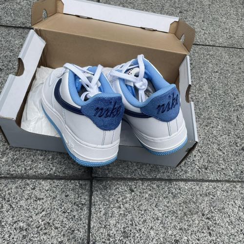 nike air force 1 upstep premium trainers in blue suede
