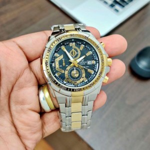 casio edifice silver gold