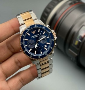 Armani men s watch silver gold blue