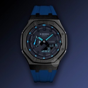 G shock ga2100 black blue metal dial 