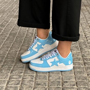Bathing Ape Bape Sta Patent Leather Blue FIXED