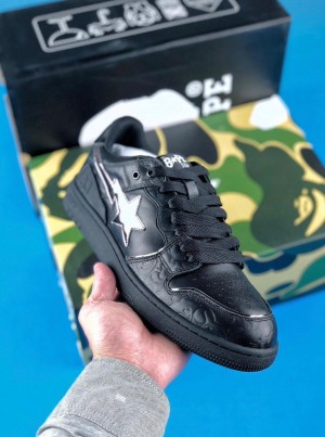 Bape Sta Low Top Black Silver FIXED