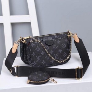 Louis Vuitton Black Pochette Bag With Box