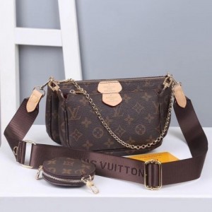 Louis Vuitton Brown Pochette Bag With Box