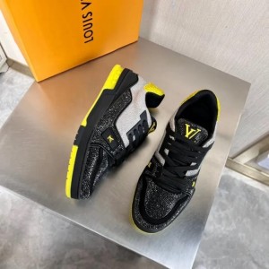 Louis Vuitton Crystal Covered LV Trainer Black
