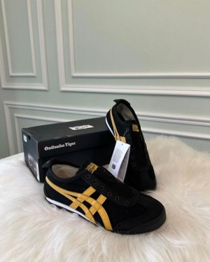 WMN Onitsuka Tiger Mexico 66 Slipons Black Orange For Her