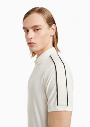 Empori o Arman i Shoulder Patch Polo White SALE OFFER 1008