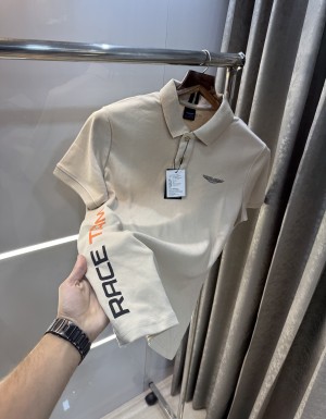Hacket Beige Logo Print Classic Polo T-Shirt