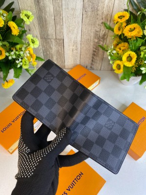 LOUIS_VUITTON CHECK GREY WALLET WID OG BOX DUST BAG 48