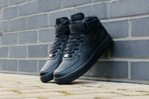 Nikee Airforce 1 Mid Leather All Black Fix