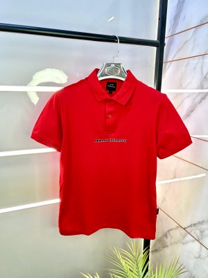 Sale Arman_i Exchange Red Premium Collar Neck Polo T-shirt With Brand Box Packing F1995-RE