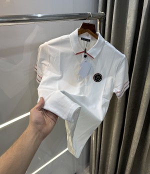 Balmai n Paris White Steel Logo Imported Polo T-Shirt