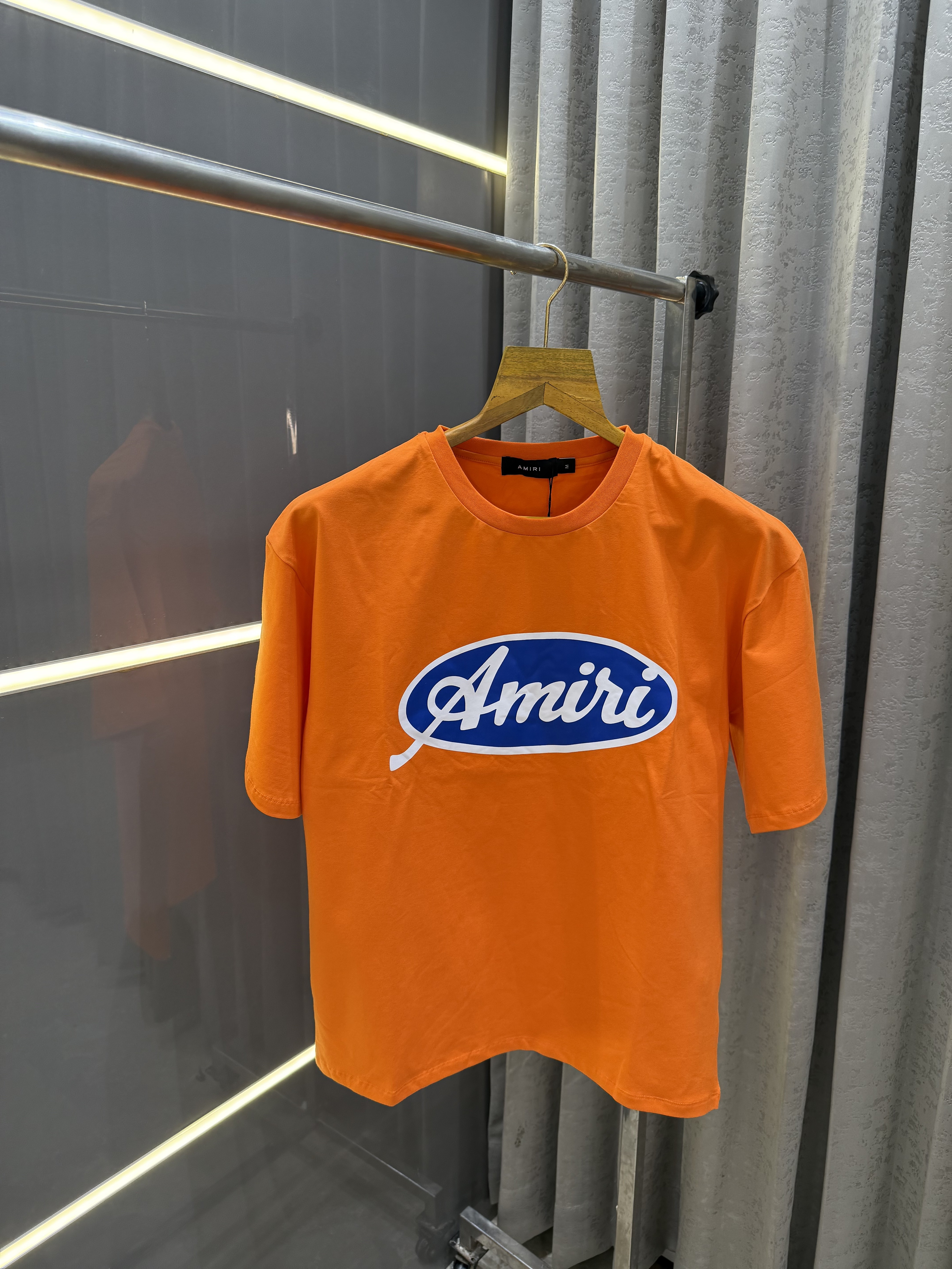 Big sale AMIR.I PETROL ORANGE PRINTED PREMIUM OVERSIZED T-SHIRT