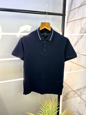 Sale Arman_i Exchange Navy Premium Collar Neck Polo T-shirt F2244-A4