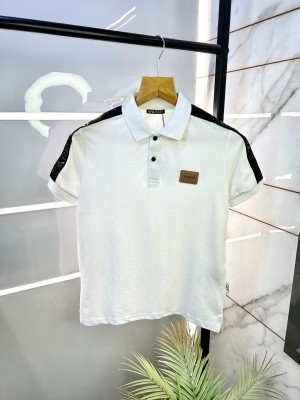 Sale Balmai n Paris Logo White Imported Premium Collar Neck Polo T-shirt F2301-W4