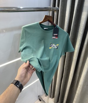 Tommy  Hilfiger Aqua Green Printed Premium T-Shirt