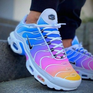Nikee Airmax Plus TN White Blue Pink Women Shoes