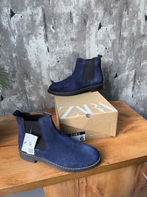 Zaraa Chelsea boots Navy Suede Fixed