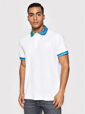 Versace Couture White Collar Look Designer Imported Polo T-Shirt