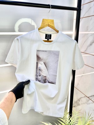 Sale Arman_i Exchange White Premium Oversized Round Neck T-shirt With Brand Carry Bag F2021-WH