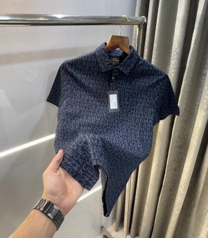 Arman i Exchange Navy Blue Monogram Premium Polo T-Shirt