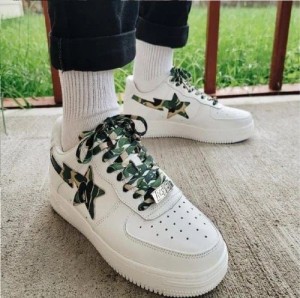 A Bathing Ape Bape STA Low Camo Green