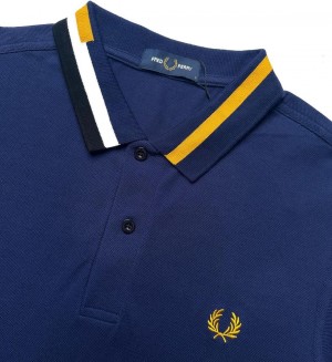 Fredperry Petrol Blue Embroidery Logo Premium Polo T-Shirt