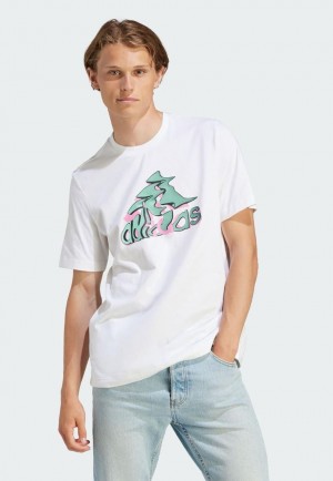 Adida s White Logo Print Premium T-Shirt