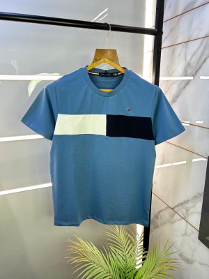 Sale Tommy_Hilfiger Blue Premium Round Neck T-shirt F2370-BU