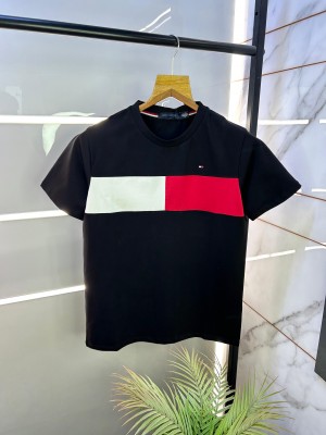 Sale Tommy_Hilfiger Black Premium Round Neck T-shirt F2370-BL