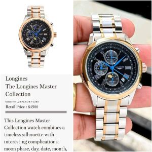 Longine s Master Collection Silver Black Chronograph