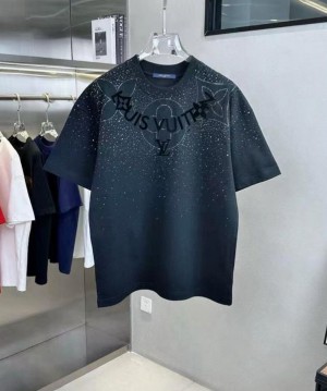 Sale.Louis.Vuitton.100%.Imported.Front.Stone.Work.Very.Premium.Round.Neck.Tshirt.
