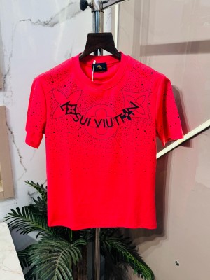 Sale.Louis.Vuitton.100%.Imported.Front.Stone.Work.Very.Premium.Round.Neck.Tshirt.