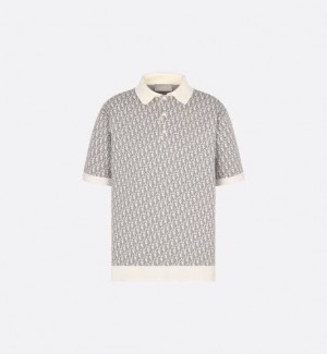 Christian Dio r Grey Knitted Imported Polo T-Shirt
