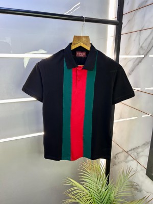 Gucc i Black Imported Polo Neck Premium Collar T-shirt F2439-B2