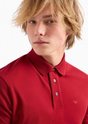 Empori o Arman i Premium Polo With 240 GSM Interlock Cotton Lycra Fabric Red Sale offer 1893