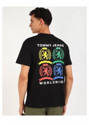 Tommy hilfige_r Round Neck Tshirt Front And Back Print Black sale offer 1942