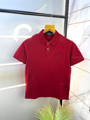 Sale Ralph_Lauren Polo Maroon Premium Collar Neck T-shirt F2151-MA