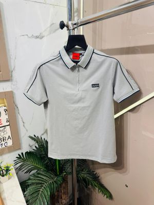 Sale.HUGO.BOSS.IMPORTED.FRONT.LOGO.PRINTED.SIDE.HEAVY.BRAND.EMBOSSED.VERY.PREMIUM.HALF.ZIPPER.POLO.NECK.TSHIRT.