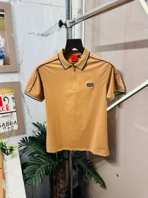 Sale.HUGO.BOSS.IMPORTED.FRONT.LOGO.PRINTED.SIDE.HEAVY.BRAND.EMBOSSED.VERY.PREMIUM.HALF.ZIPPER.POLO.NECK.TSHIRT.