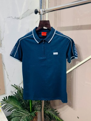 Sale.HUGO.BOSS.IMPORTED.FRONT.LOGO.PRINTED.SIDE.HEAVY.BRAND.EMBOSSED.VERY.PREMIUM.HALF.ZIPPER.POLO.NECK.TSHIRT.