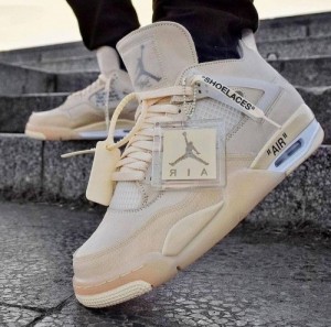 Air Jordan Retro 4 Off White Sail Semi UA